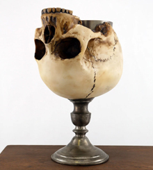 Skull Goblet with patinaed fluted base