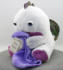 White with purples Sleepy Dragon plushie