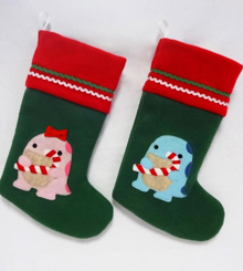 Fleece quaggan with candy cane stockings