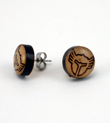 Wood tango icon stud earrings