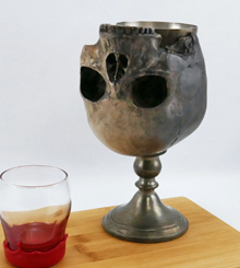 Half burnt Skull Goblet with patinaed base