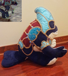 Large plush quaggan with beaded outfit